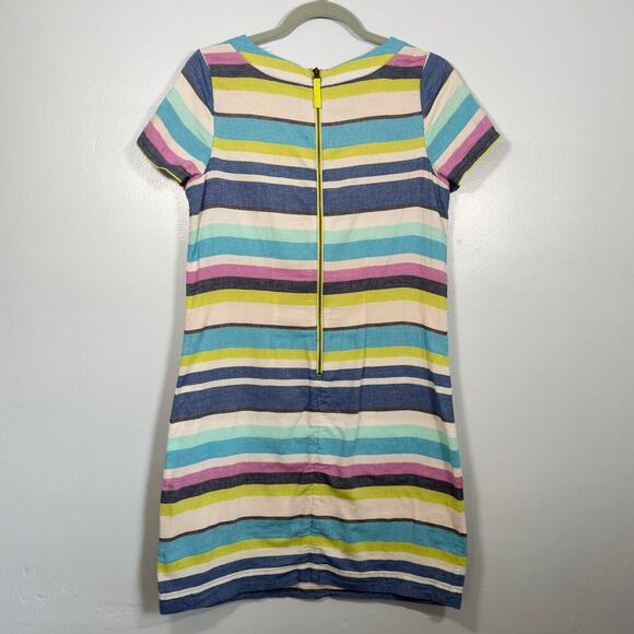 Boden 100% Cotton Multi Striped Shift Summer Dress Womens 10 - Picture 2 of 8